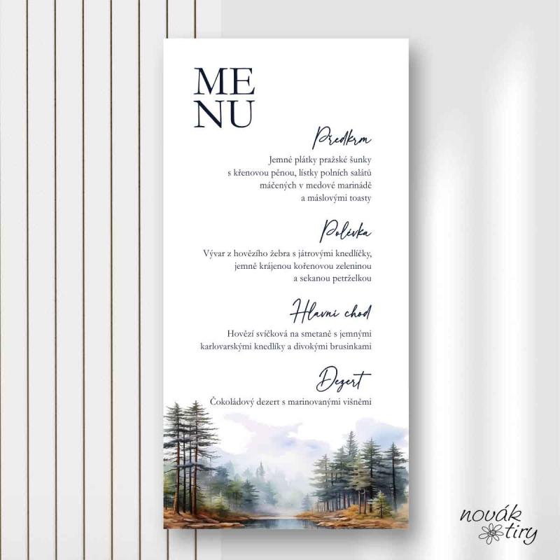 Svatební oznámení - menu - Svatební menu 22 Kč
