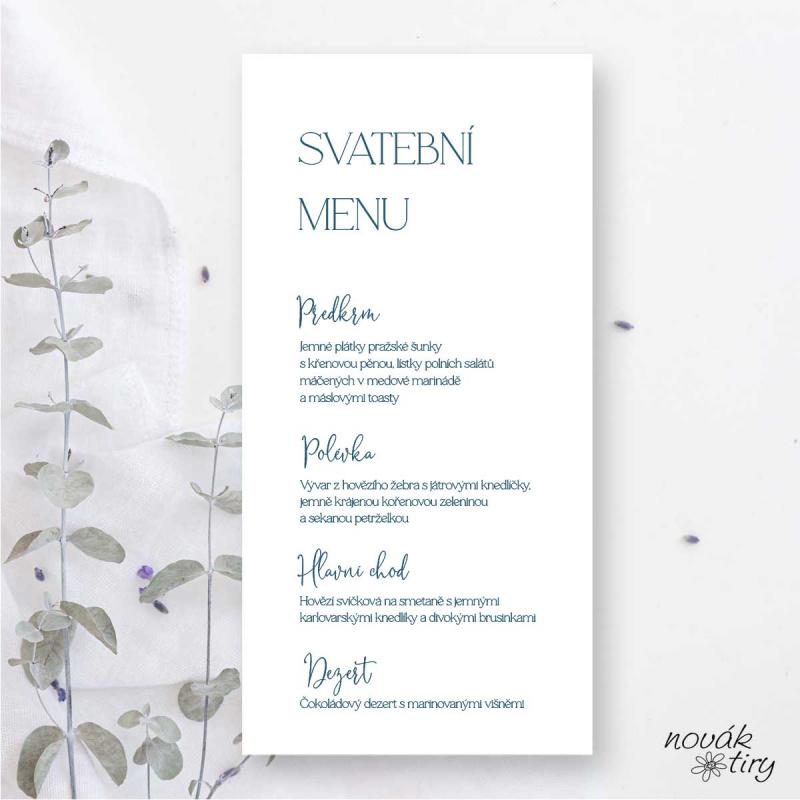 Svatební oznámení - menu - Svatební menu 22 Kč