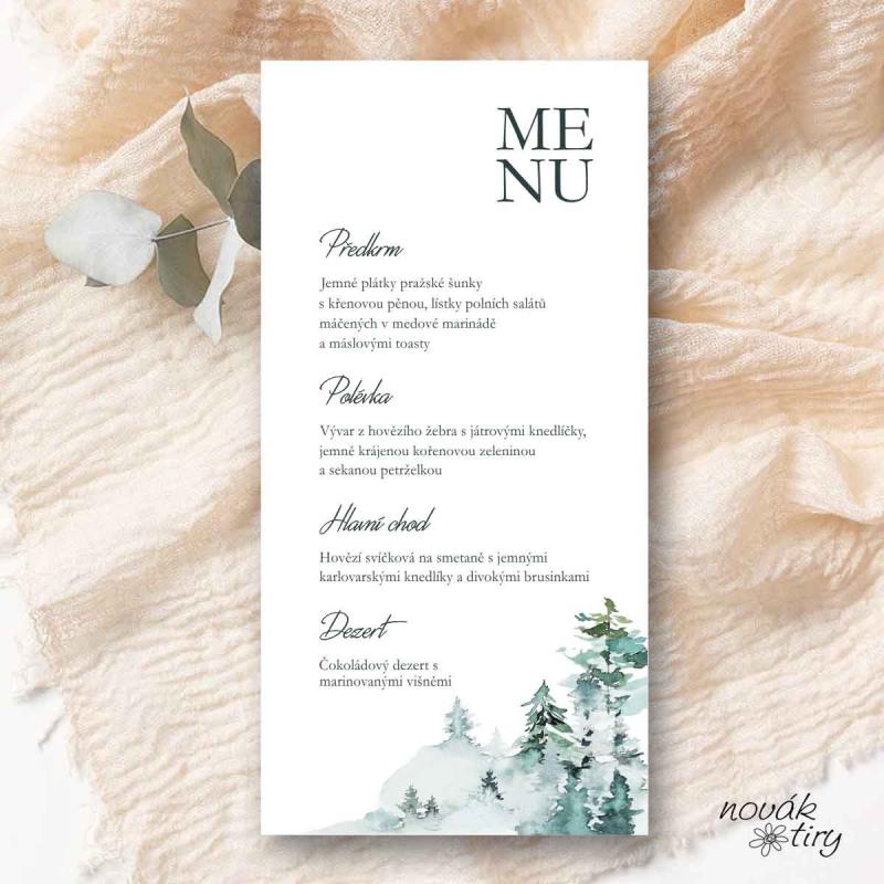 Svatební oznámení - menu - Svatební menu 22 Kč