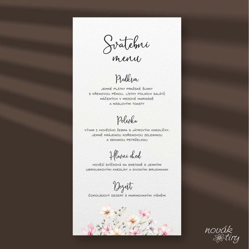 Svatební oznámení - menu - Svatební menu 22 Kč